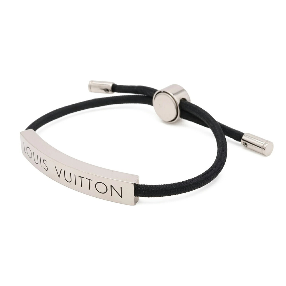 LOUIS VUITTON Louis Vuitton Bracelet LV Space Plate Metal Noir Black M67417